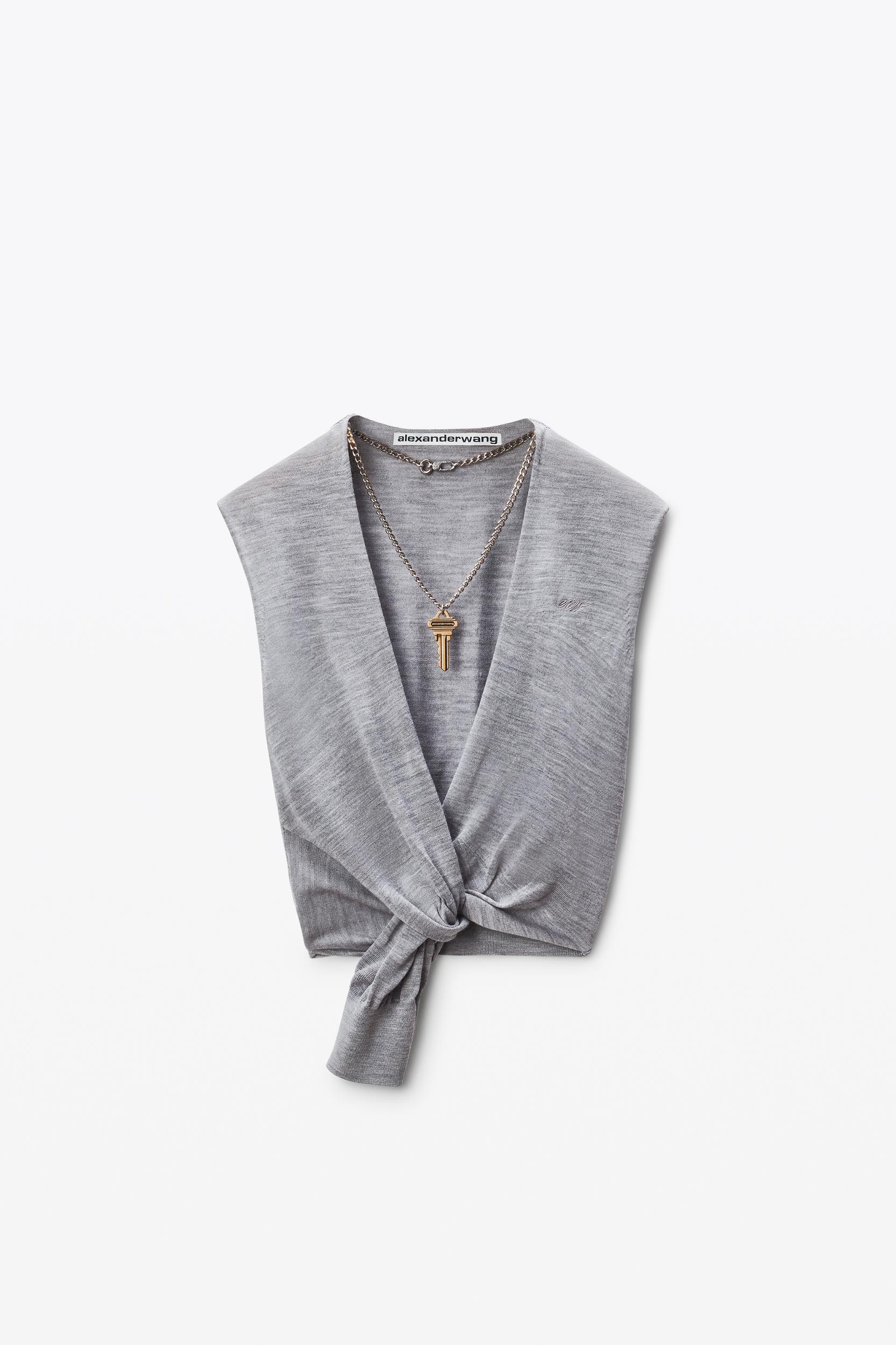 Grey Merino Wool Nameplate Top Product Image