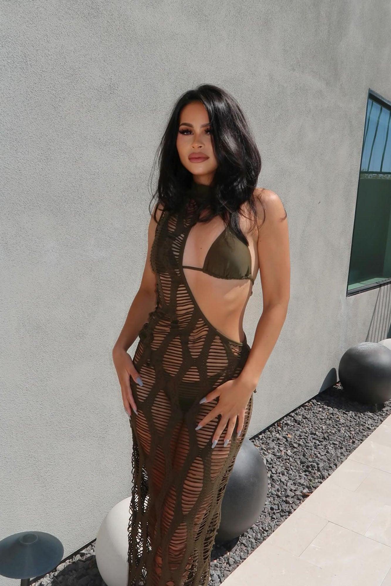 Toes In The Sand 3 Piece Bikini Set - Olive Product Image