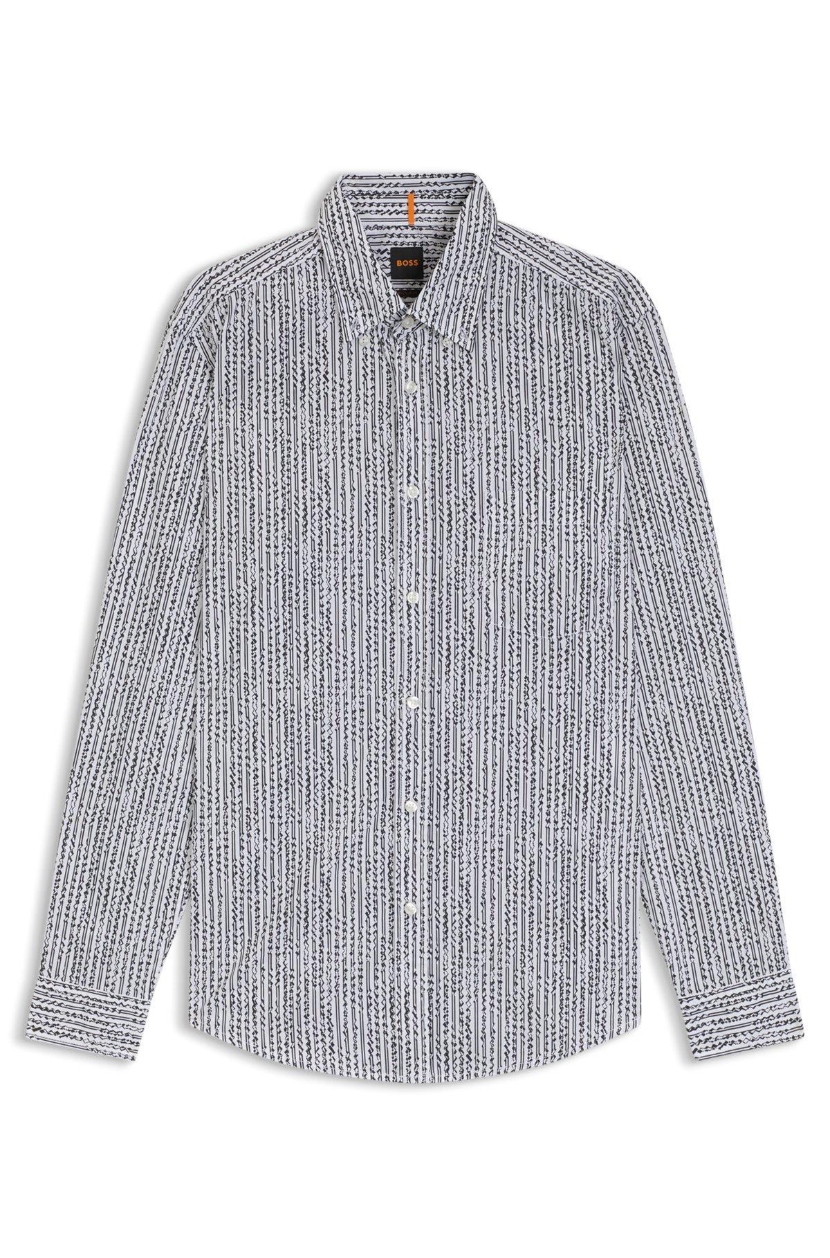 Regular-fit shirt in printed cotton voile Product Image