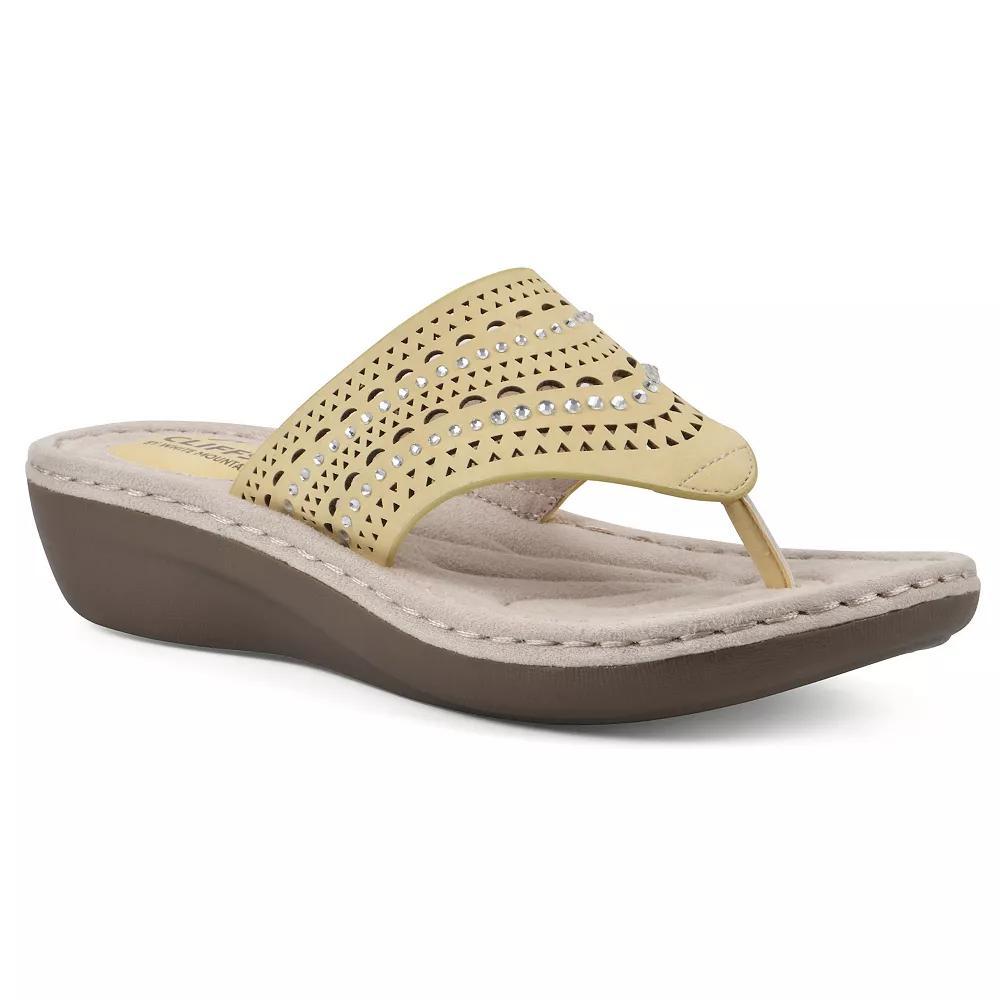 Cliffs by White Mountain Comate Women's Thong Sandals, Size: 7.5, Yellow Nubuck Product Image