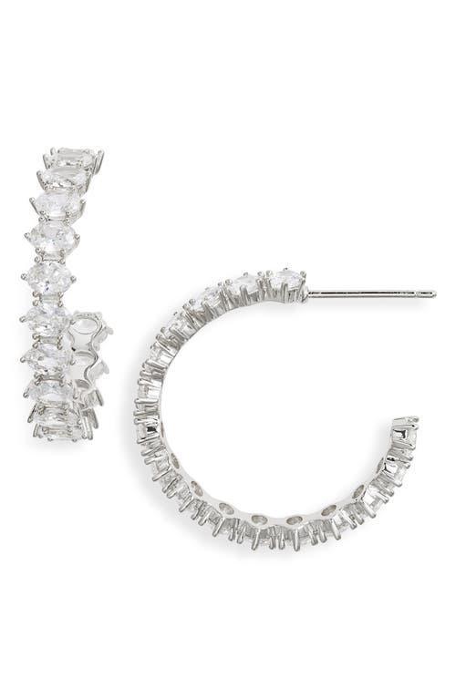 Kendra Scott Cailin Crystal Hoop Earrings - White CZ Product Image