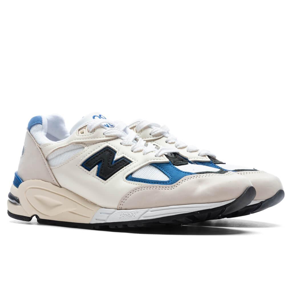 New Balance 990v2 Made in USA - White/Blue Male Product Image