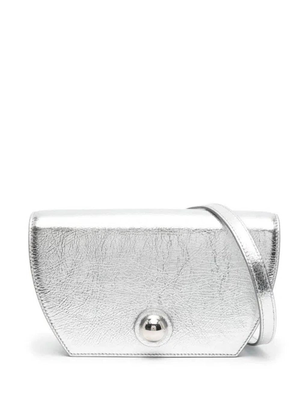 FURLA Metallic-leather Cross Body Bag In Silver Product Image