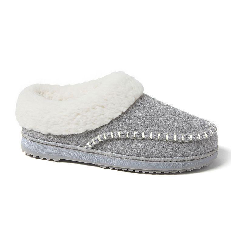 Dearfoams Nyla Felted Womens Clog Slippers Light Grey Gray Product Image