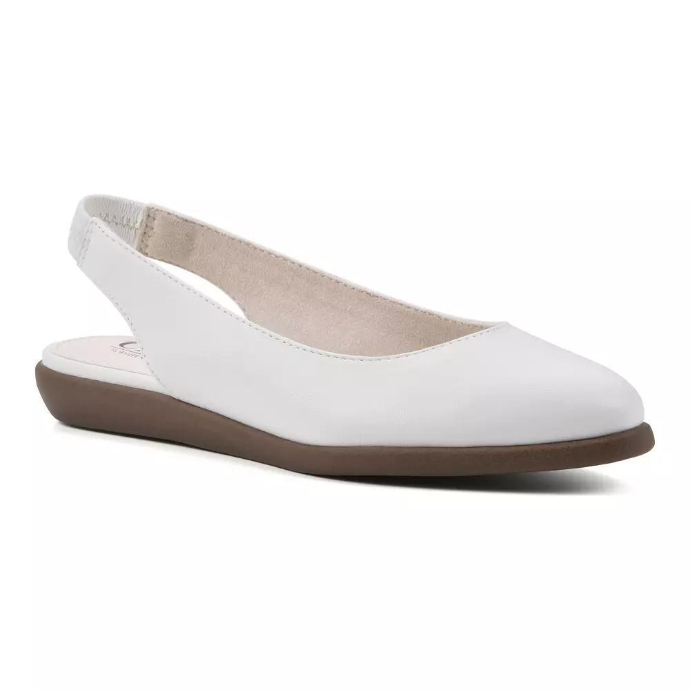 Cliffs by White Mountain Memory Women's Slingback Ballet Flats, Size: 10, White Smo Product Image