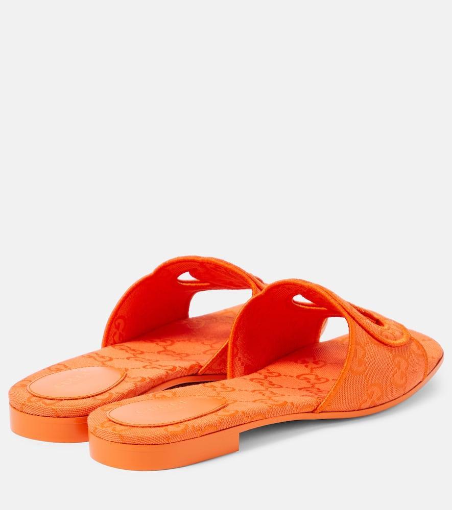 Gg Canvas Sandals In Orange Product Image