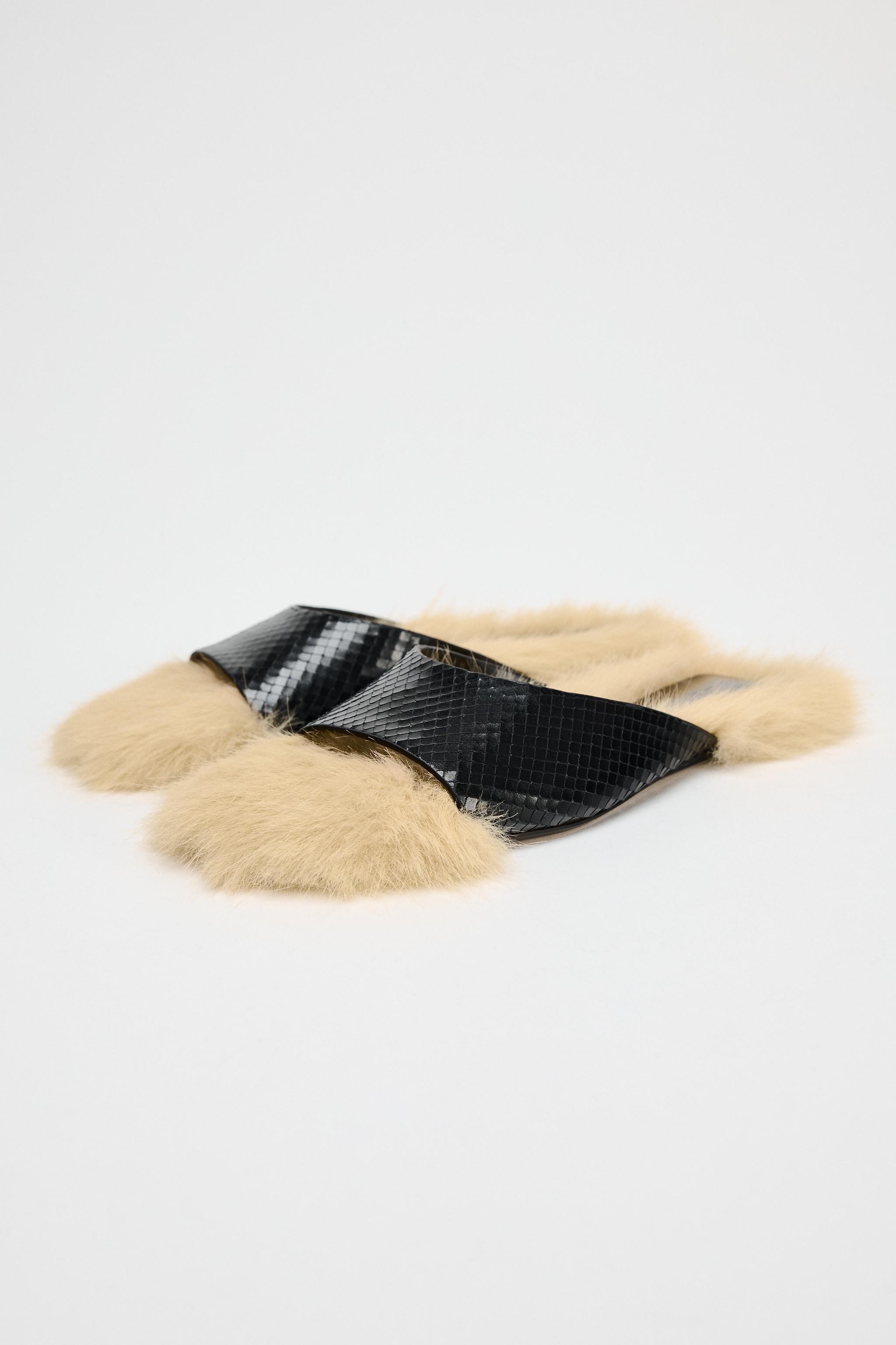 FAUX FUR LEATHER SANDALS LIMITED EDITION Product Image