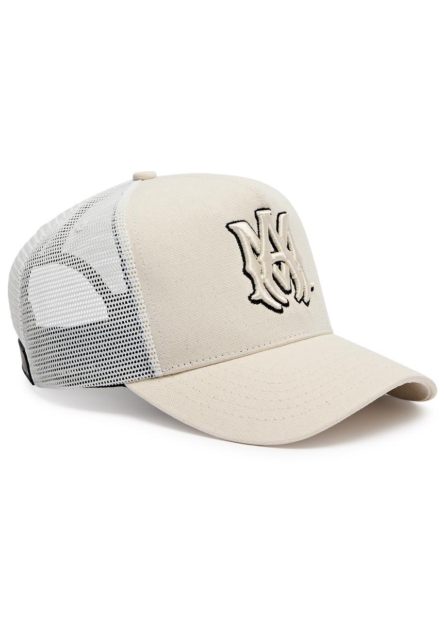 AMIRI Ma Logo-embroidered Canvas Trucker Cap In Beige Product Image