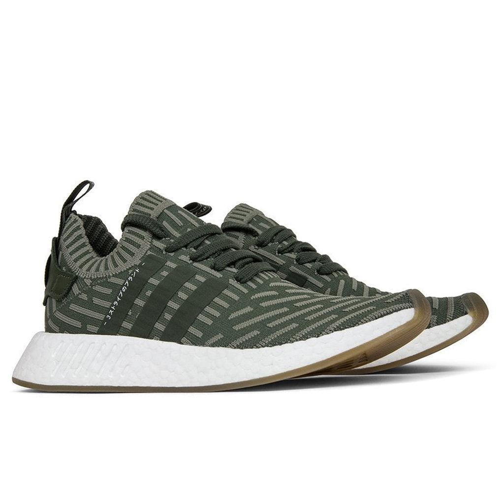 Women's NMD_R2 Primeknit - Olive/Pink Female Product Image