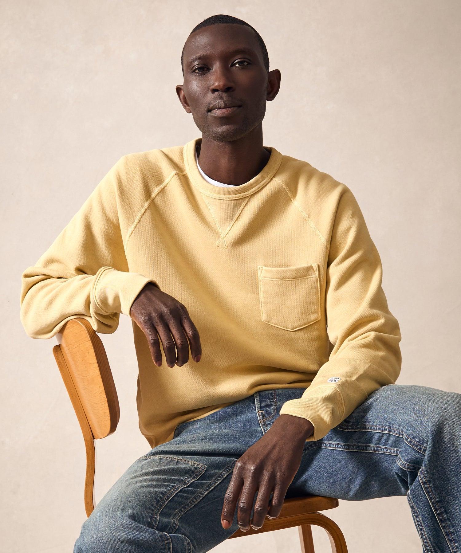 Champion Midweight Pocket Sweatshirt in Pale Yellow Product Image