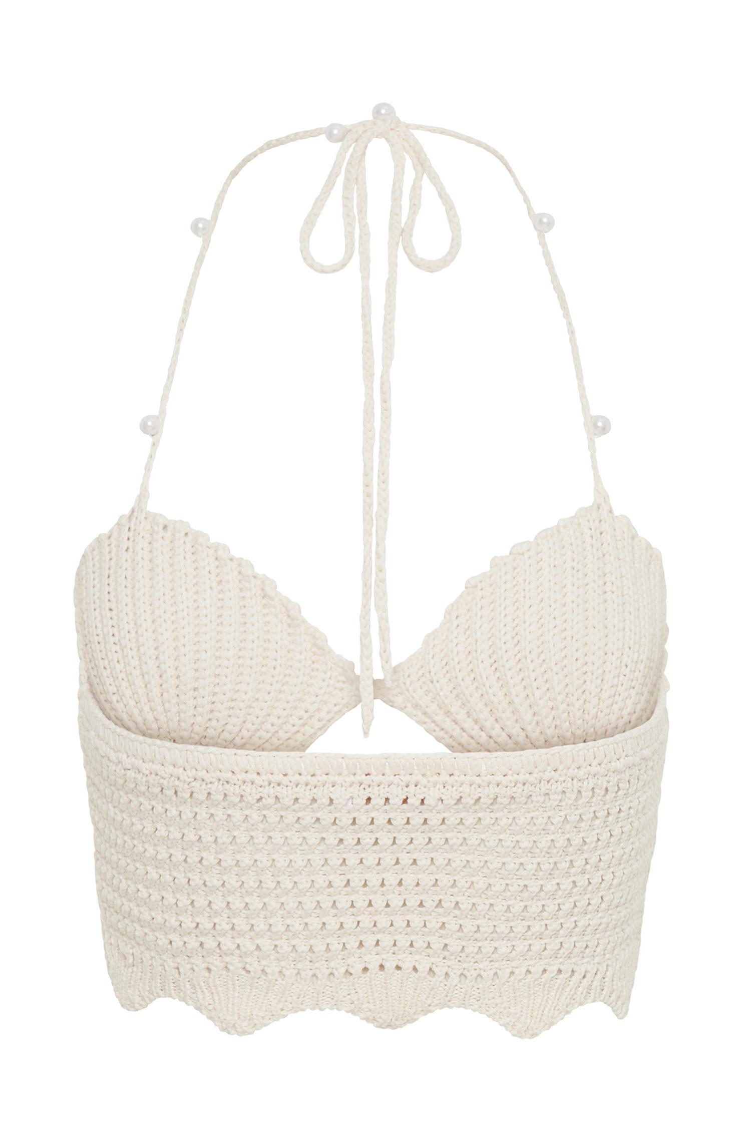 Kira Shell Cup Knit Top - Buttercream Product Image