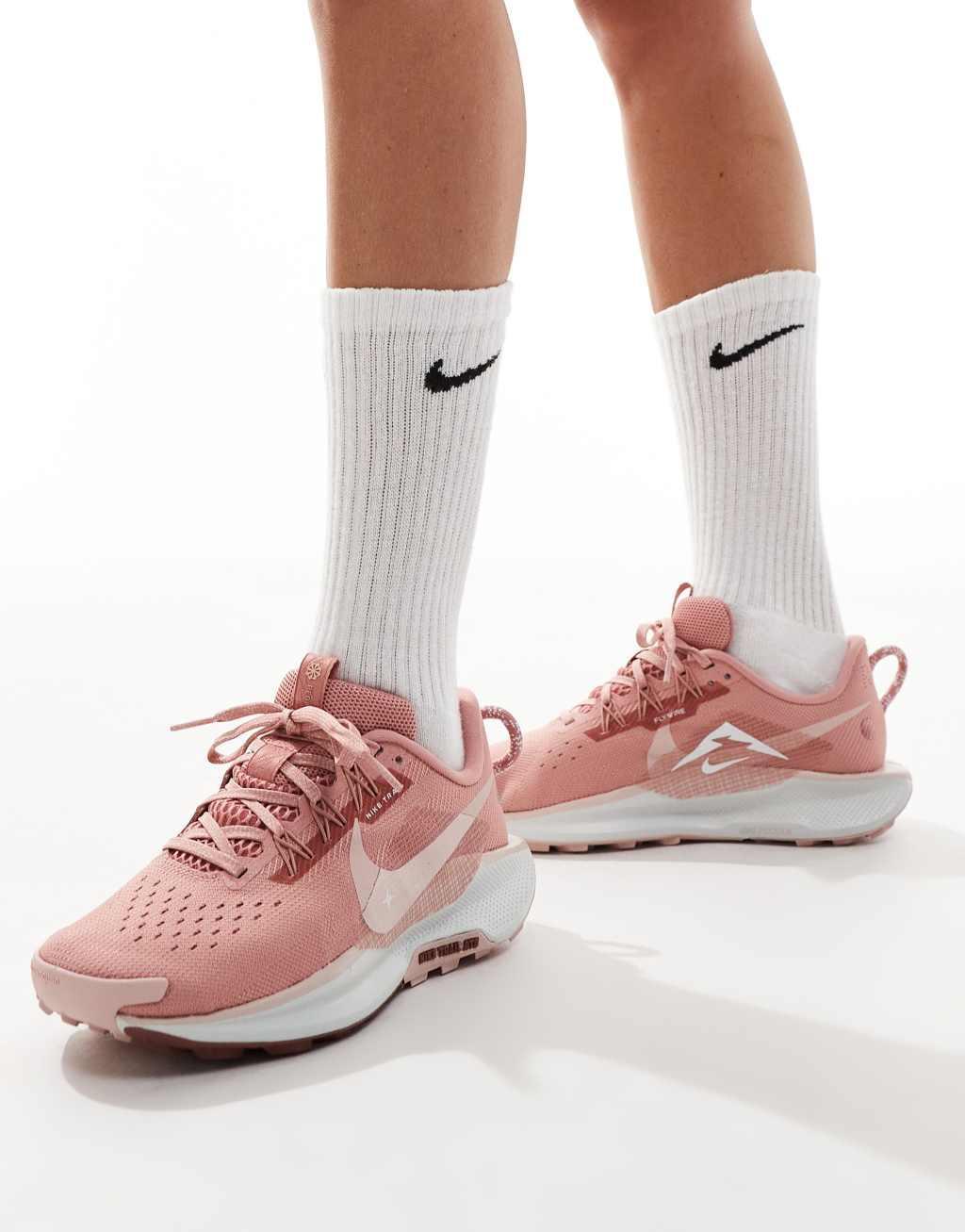 Nike Running ReactX Pegasus Trail 5 sneakers in pink Product Image