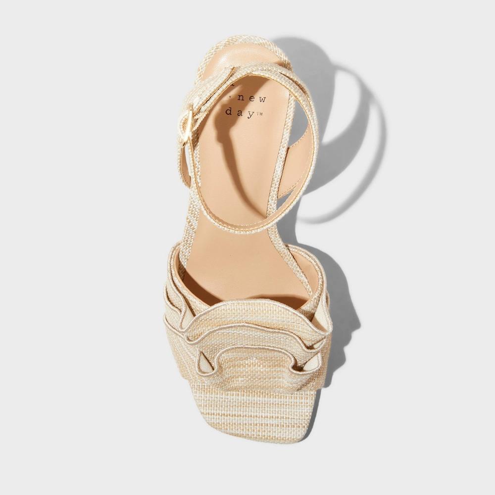 Womens Stassi Raffia Ruffle Heels - A New Day Beige Product Image