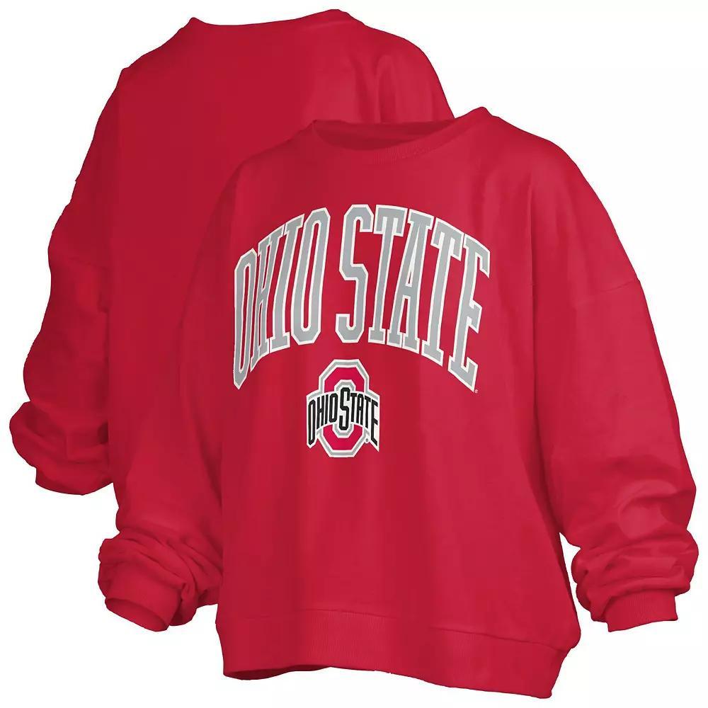 Women's Pressbox Scarlet Ohio State Buckeyes Janise Arch Over Logo Waist Length Over Product Image