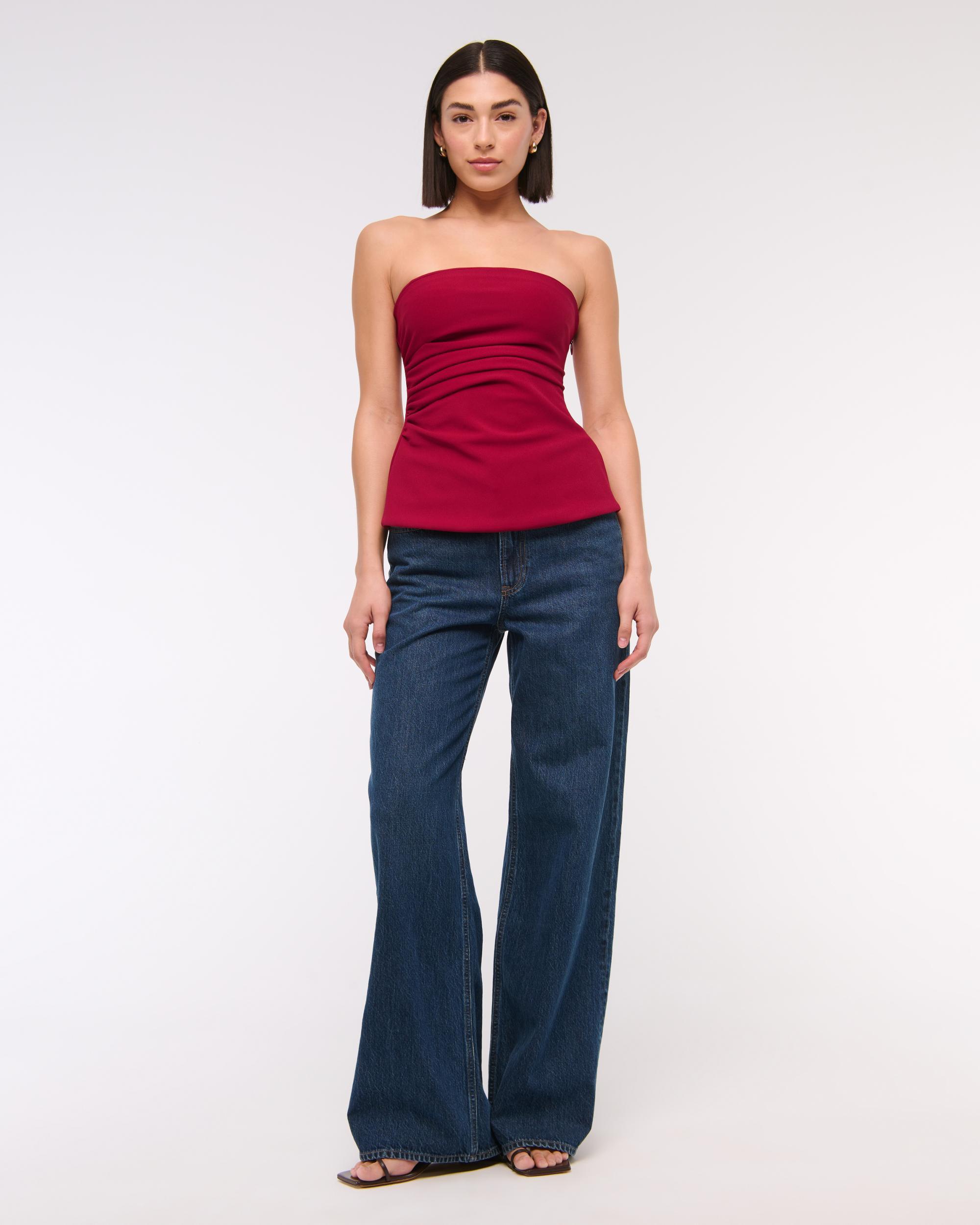 Strapless Side Ruched Top Product Image