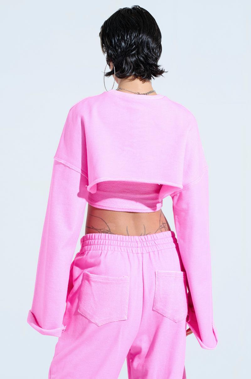 ISSA DOUBLE LAYER CROP SWEATSHIRT Product Image