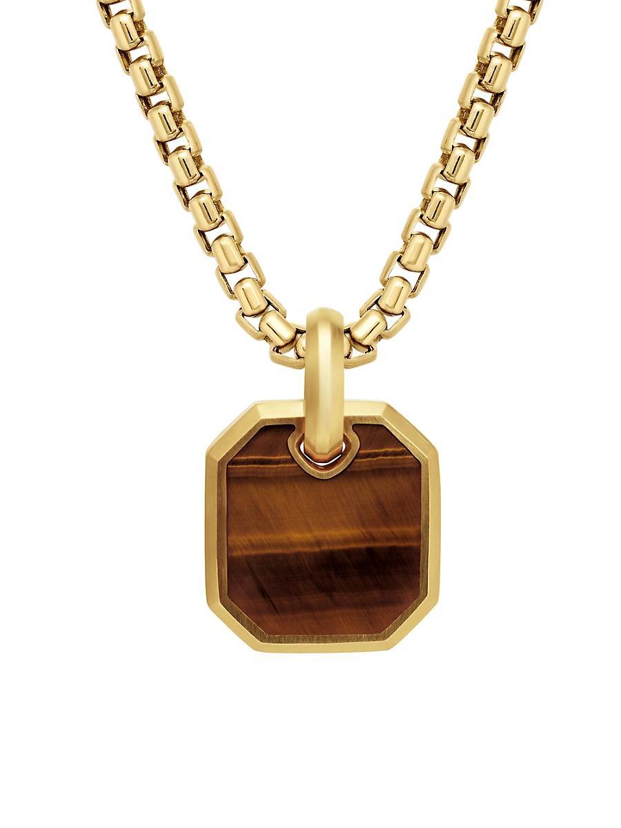 Men's Roman Pendant with Gemstone in 18K Gold Product Image