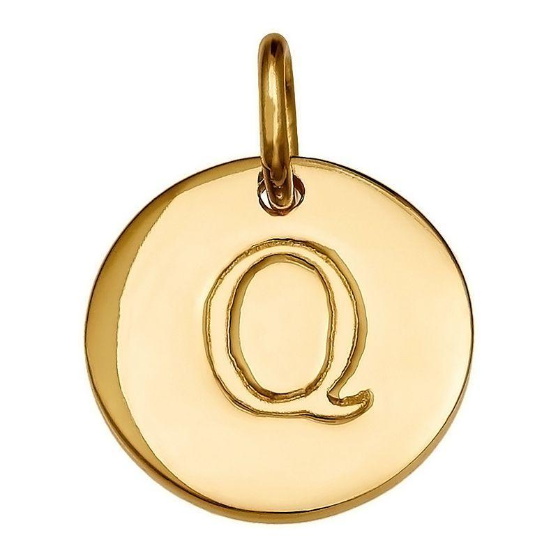 PRIMROSE 18k Gold Over Sterling Silver Letter Disc Charm, Womens, Gold Over Sterling D Product Image