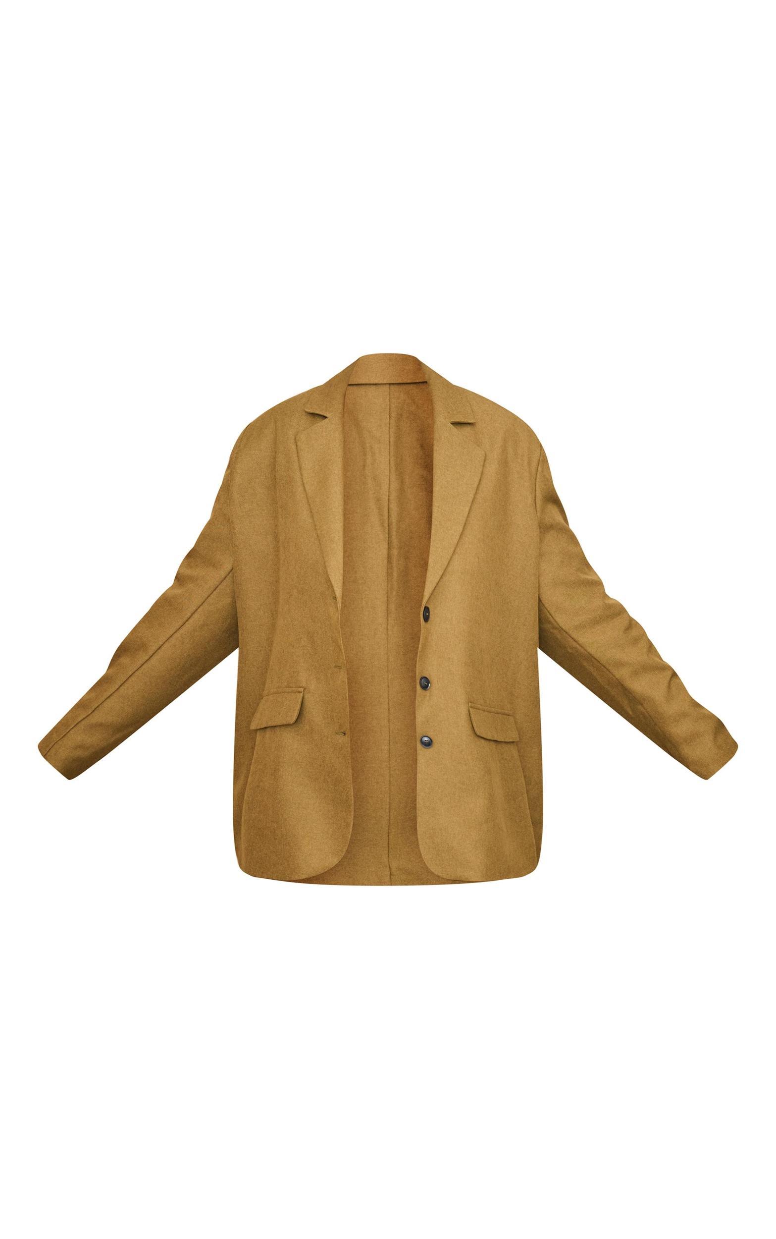 Plus Olive Oversized Tailored Blazer Product Image