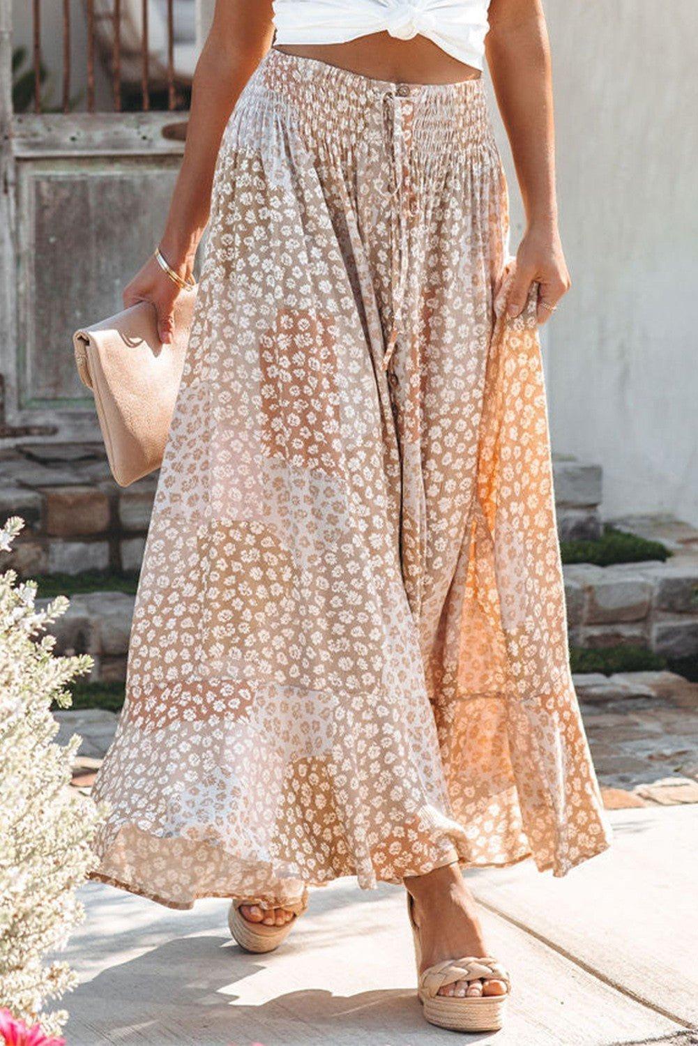 Boho Floral Maxi Skirt Product Image