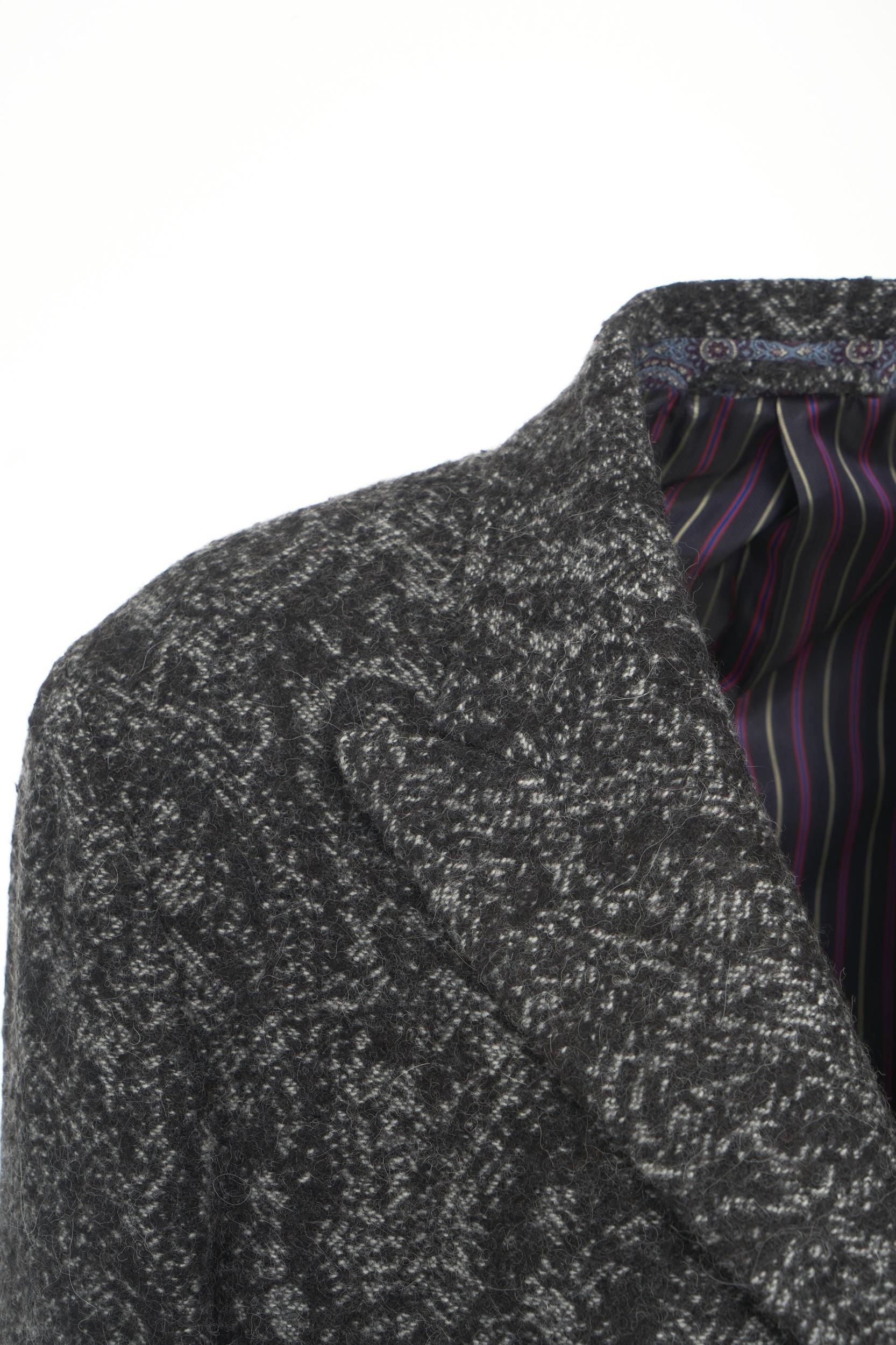 Jacquard coat in wool blend Product Image