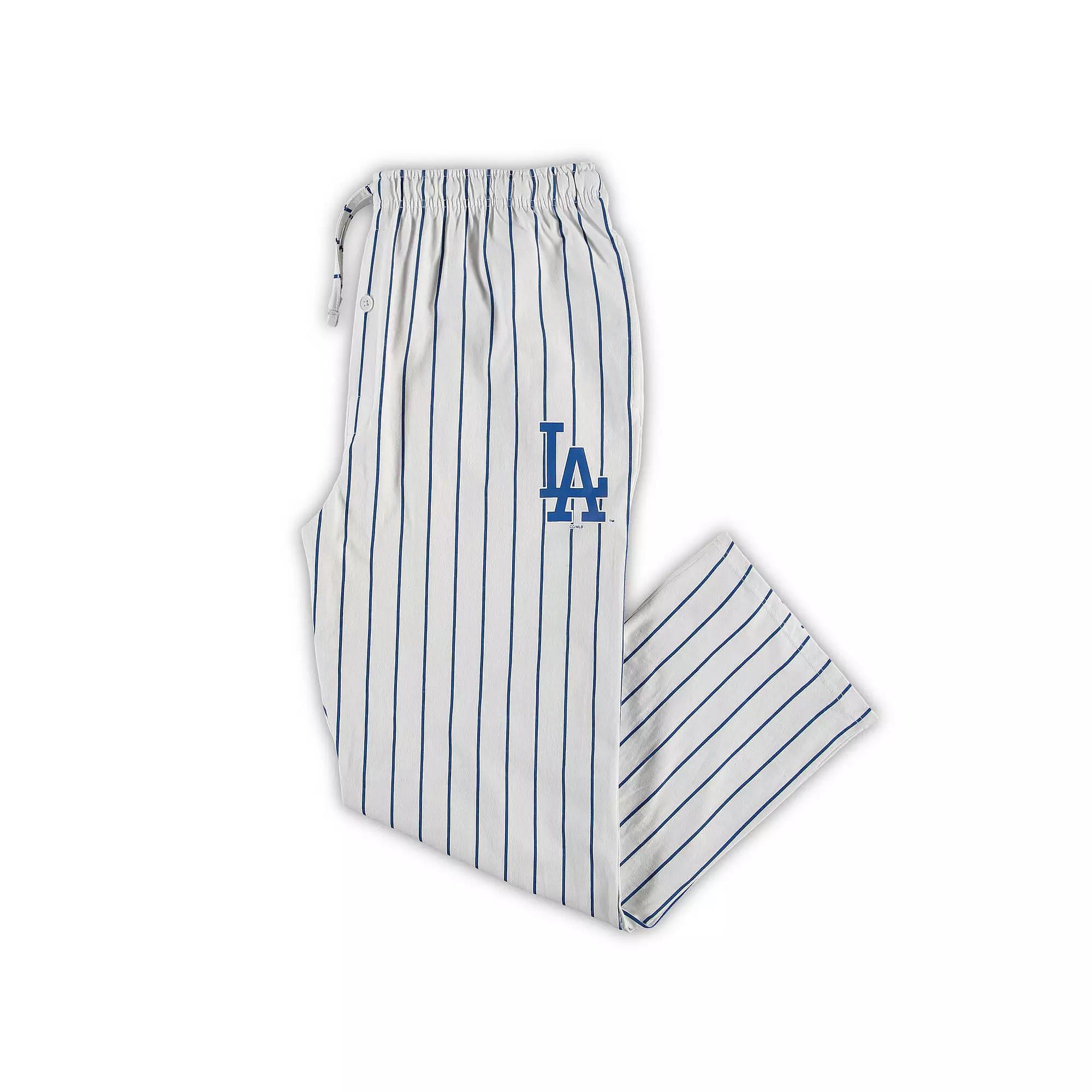 Men's Concepts Sport White/Royal Los Angeles Dodgers Big & Tall Pinstripe Sleep Pants, Size: 4XLT Product Image