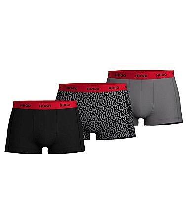 Mens Triple-pack of stretch-cotton trunks with logo waistbands Product Image