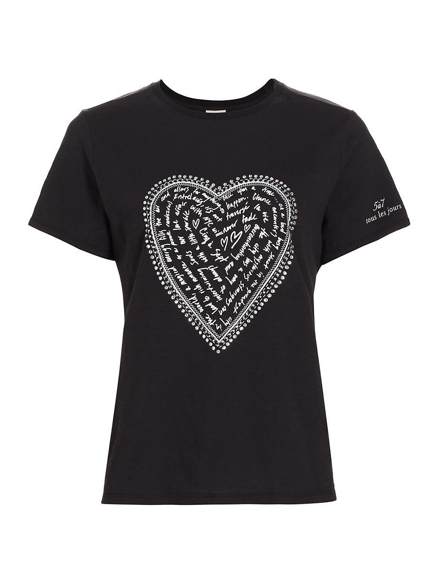 Womens Love Letter Rhinestone T-Shirt Product Image