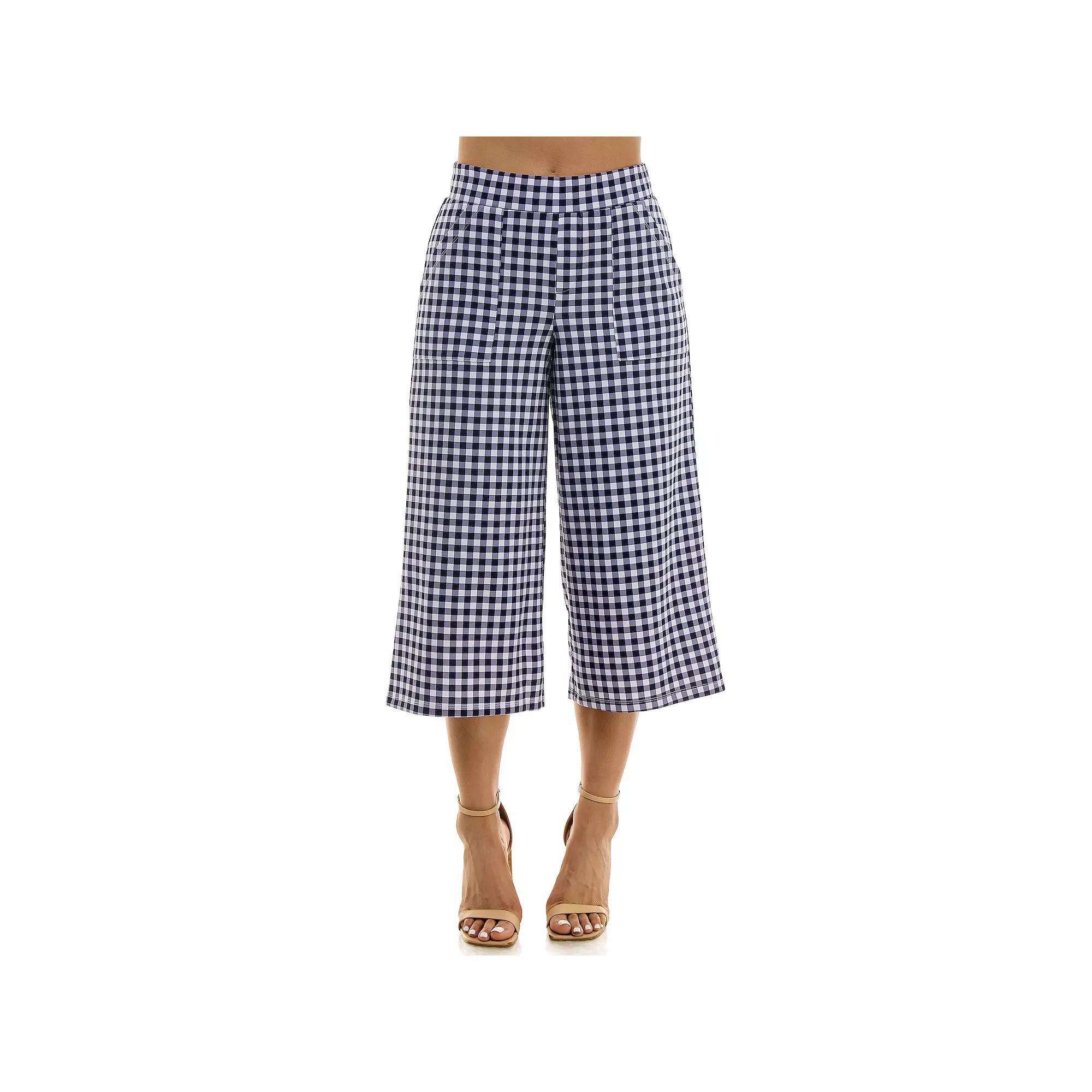 Women's Nina Leonard Gingham Coulotte Pants,  Product Image