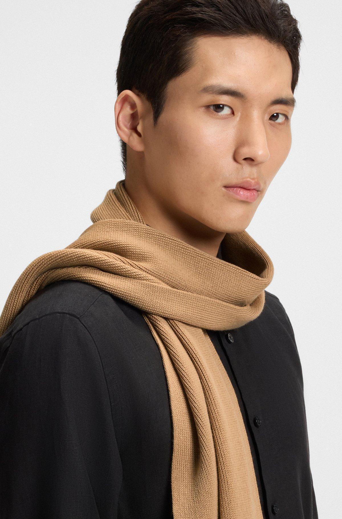 Raschel-knit scarf in virgin wool Product Image