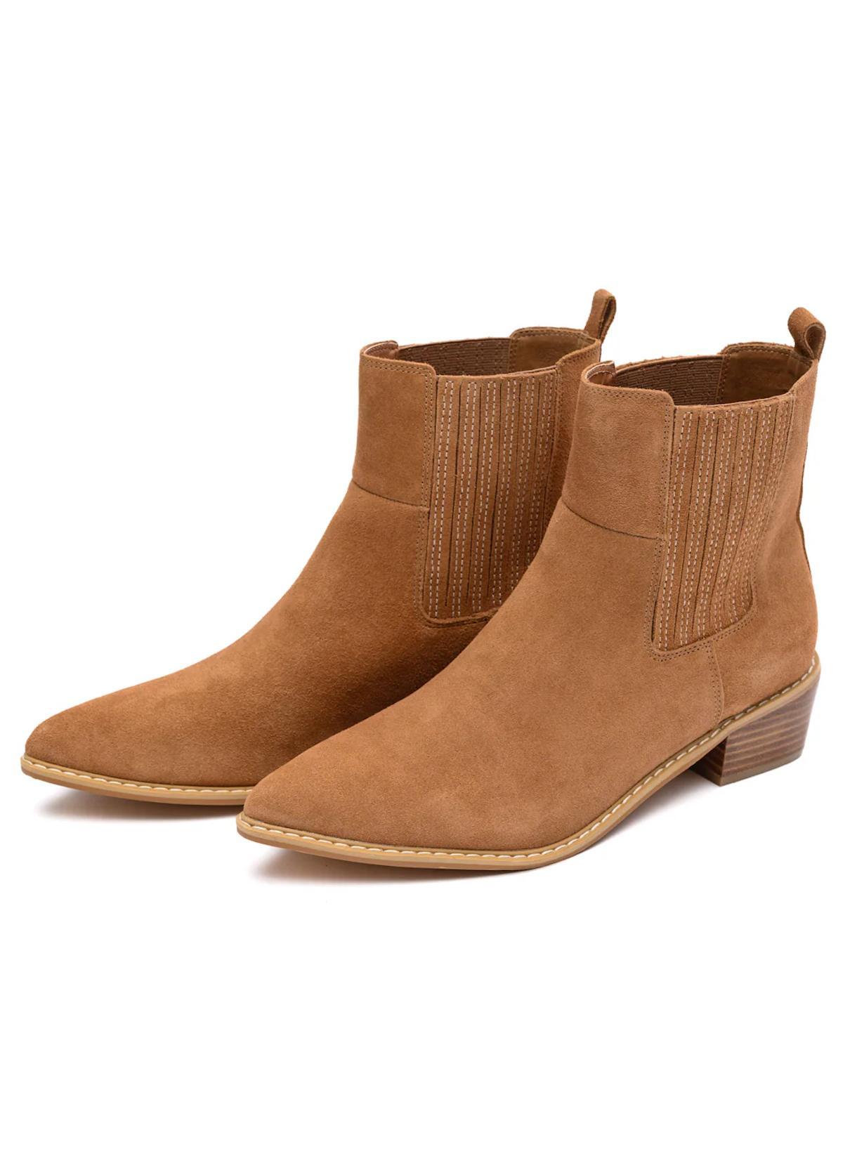 Leonor Suede Ankle Boot in Tan (Online Exclusive) Product Image