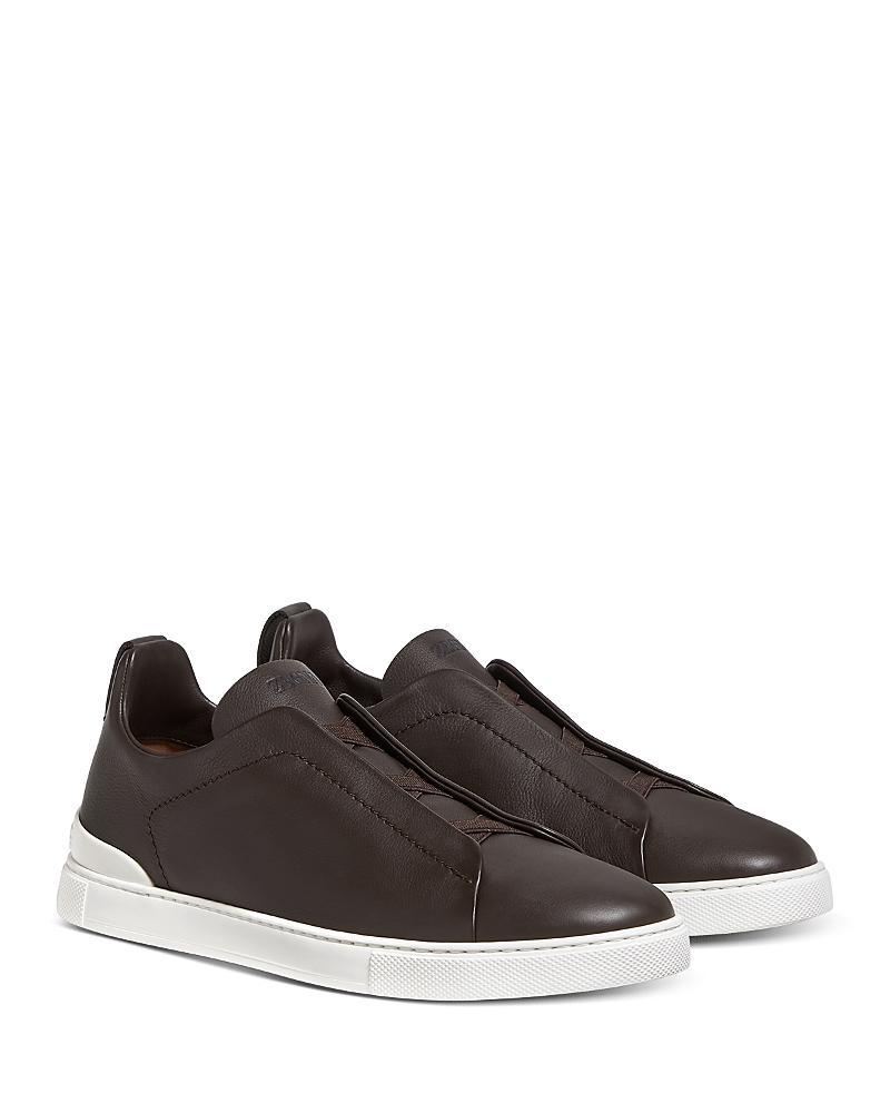 Mens Triple Stitch SECONDSKIN Leather Slip-On Sneakers Product Image