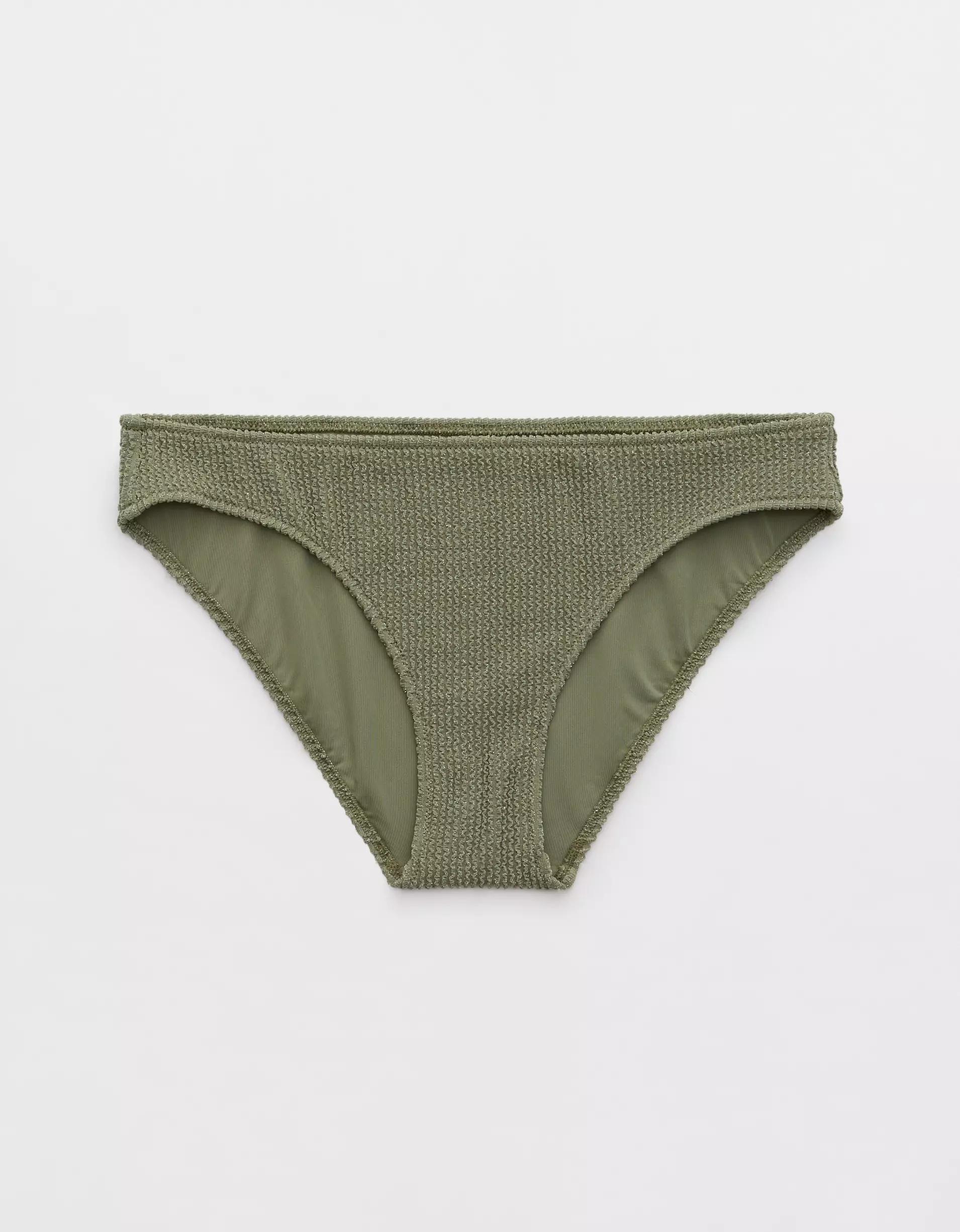 Aerie Shimmery Crinkle Full Coverage Bikini Bottom Product Image
