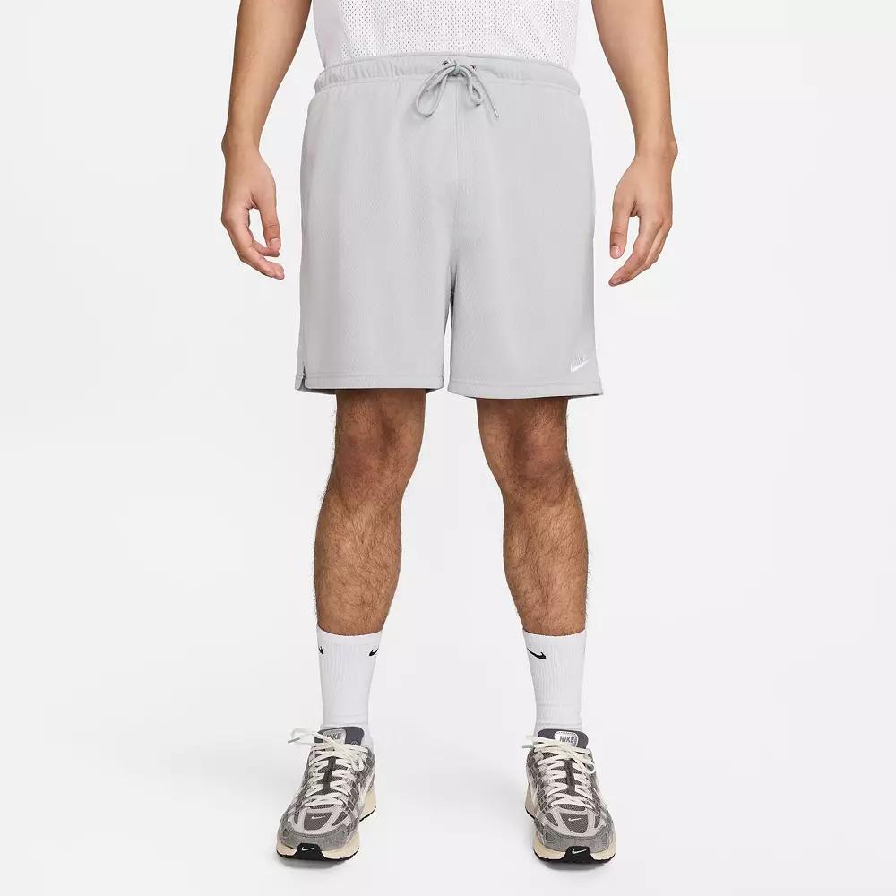 Nike Mens Nike Club Flow Mesh Shorts - Mens White/Light Smoke Grey Product Image