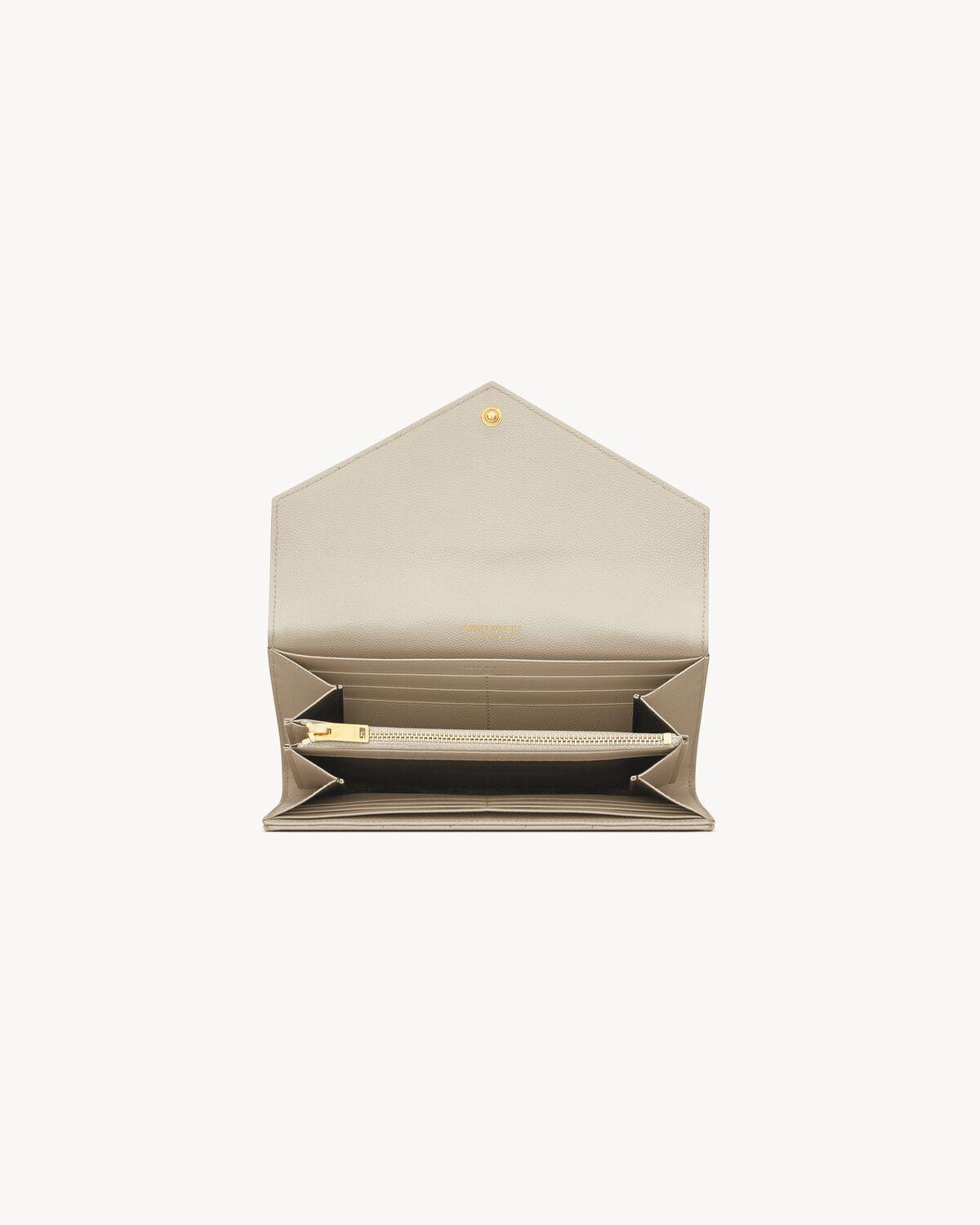 CASSANDRE MATELASSÉ LARGE FLAP WALLET IN GRAIN DE POUDRE LEATHER | Saint Laurent | YSL.com Product Image