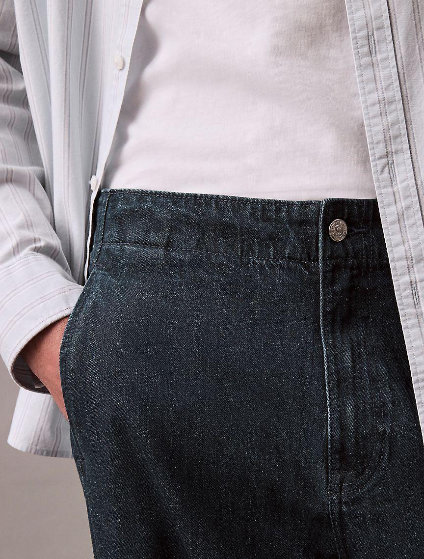 Linen Cotton Denim Pull-On Pants Product Image