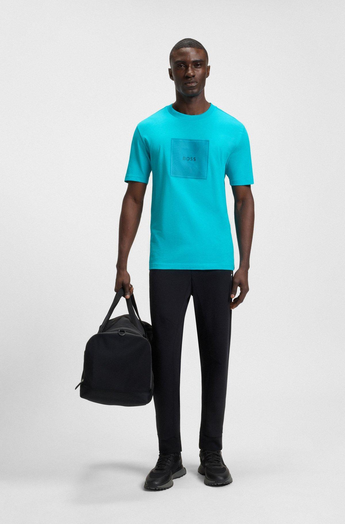 Cotton-jersey T-shirt with fineline logo artwork Product Image