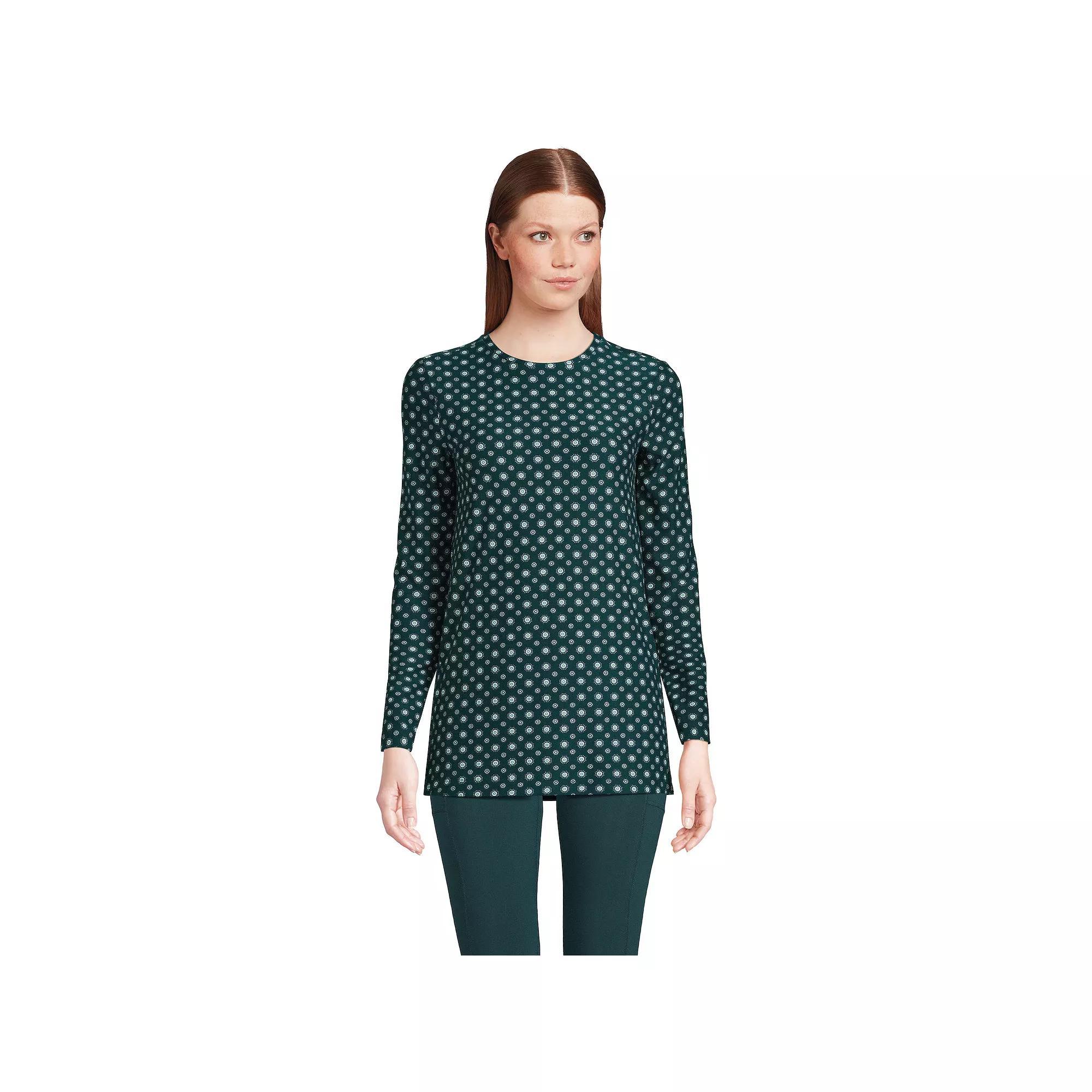 Petite Lands' End Long Sleeve Performance Crew Neck Tunic, Women's,  Product Image