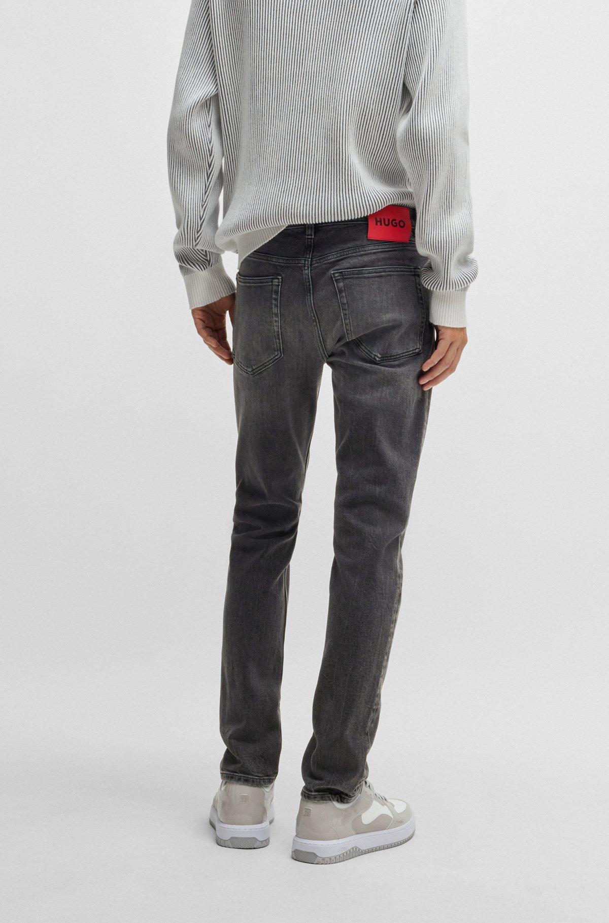 Extra-slim-fit jeans in gray stretch denim Product Image