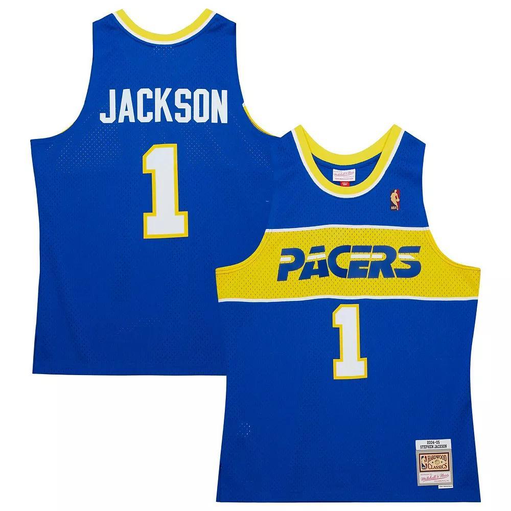 Men's Mitchell & Ness Stephen Jackson Royal Indiana Pacers Hardwood Classics Swingman Jersey, Size: Small, Blue Product Image