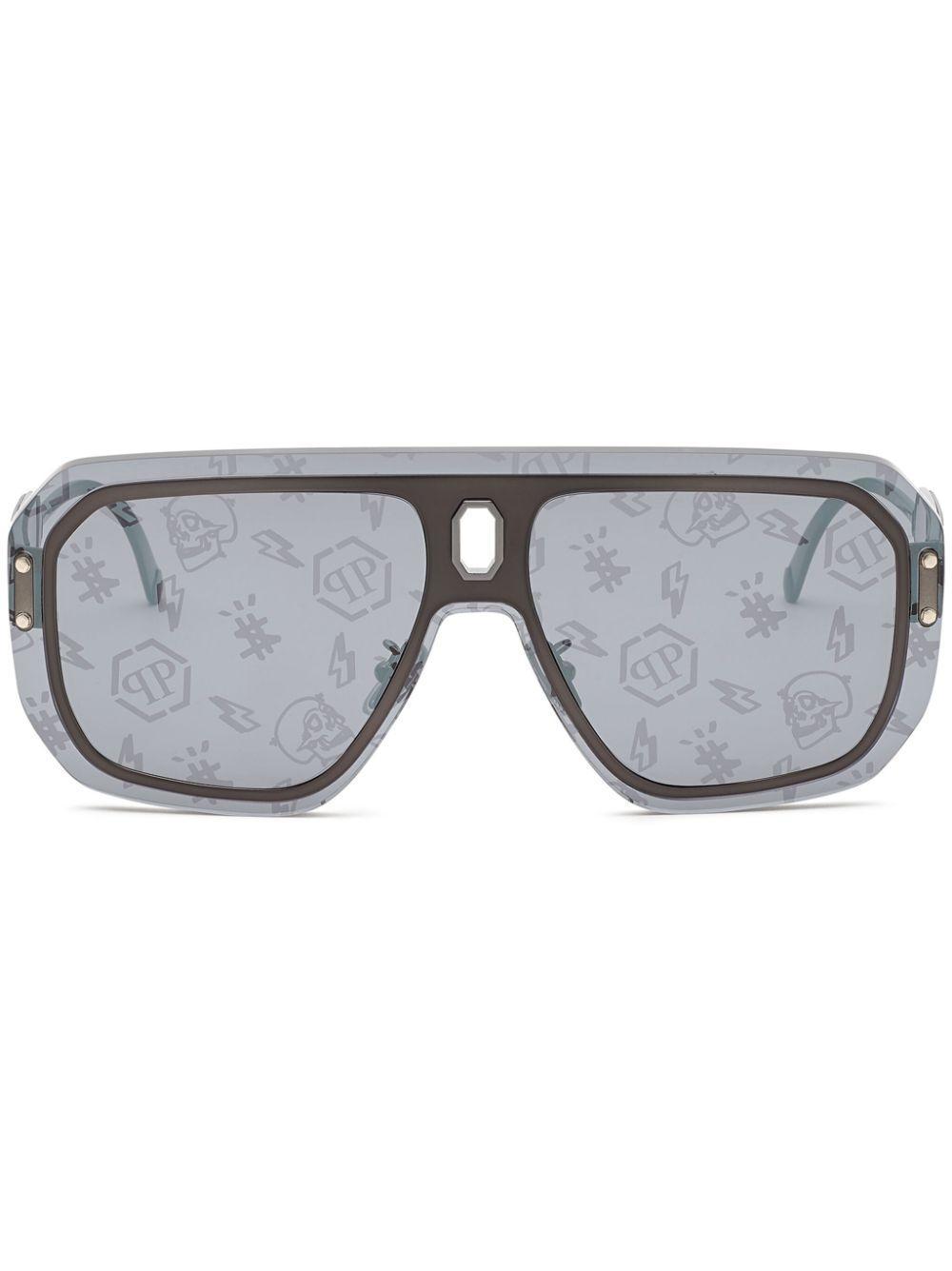 PHILIPP PLEIN Adventure Oversize-frame Sunglasses In Grey Product Image