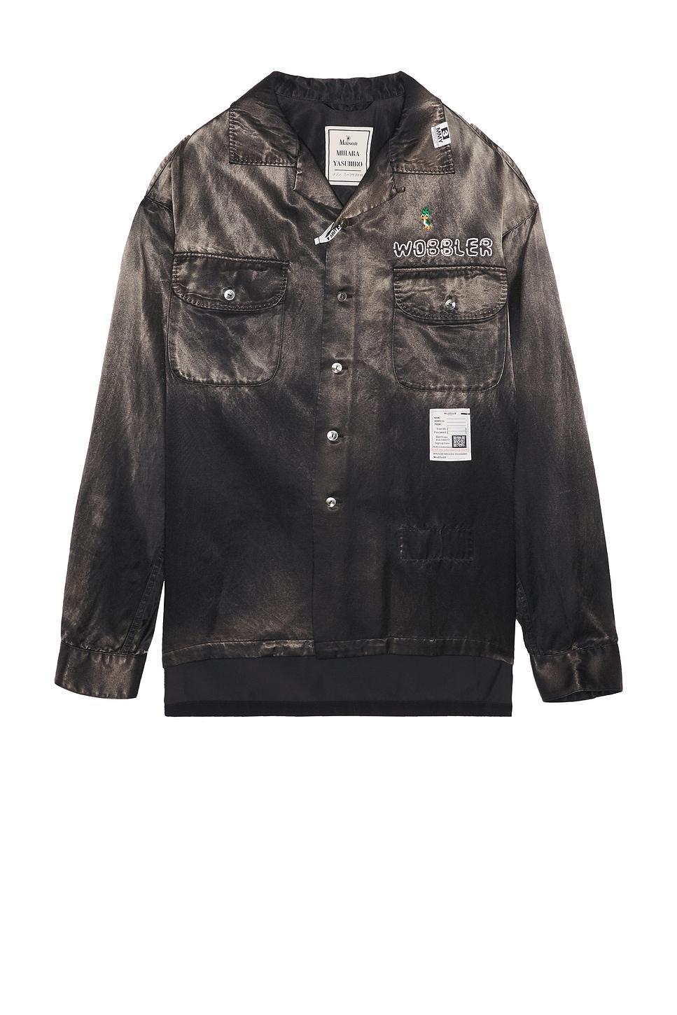 Bleached Long Sleeve Satin Shirt Product Image