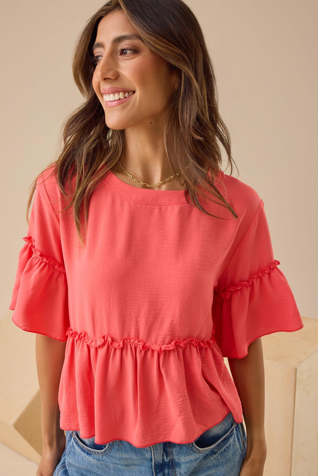 Lori Ruffle Sleeve Top Product Image