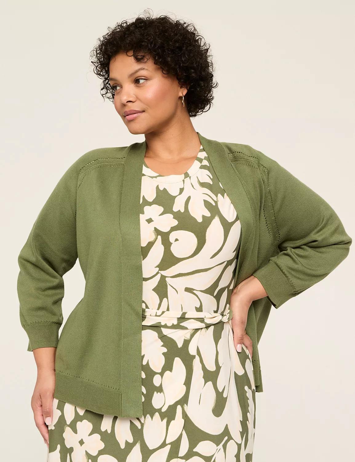3/4-Sleeve Open-Front Shrug Product Image