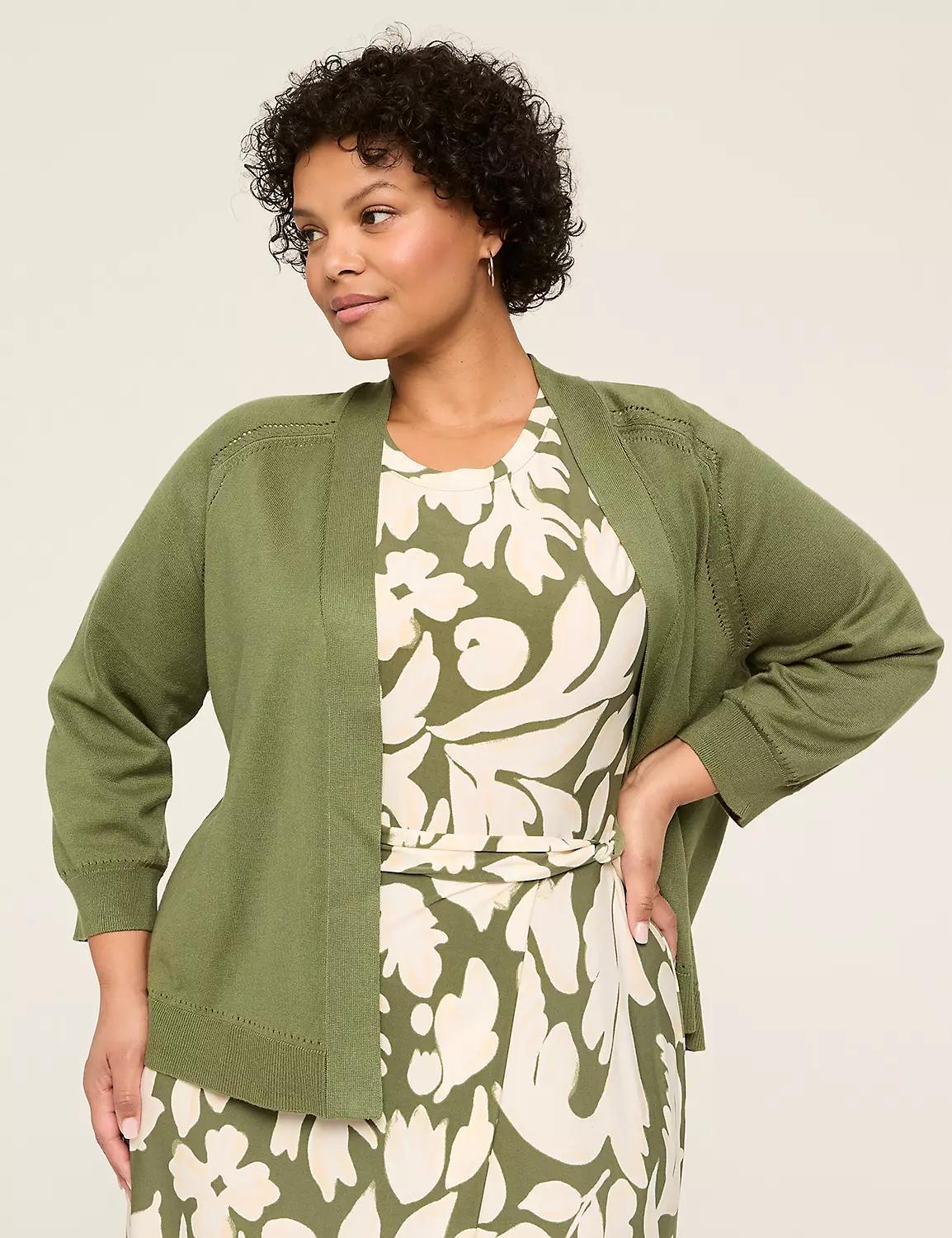 3/4-Sleeve Open-Front Shrug Product Image