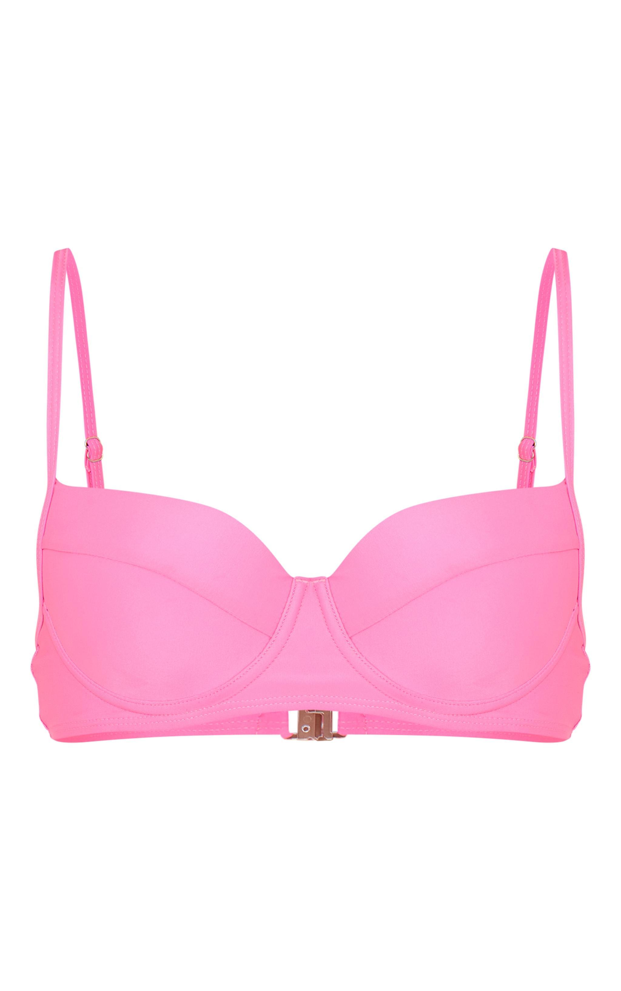 Candy Pink Mix & Match Push Up Cupped Bikini Top Product Image