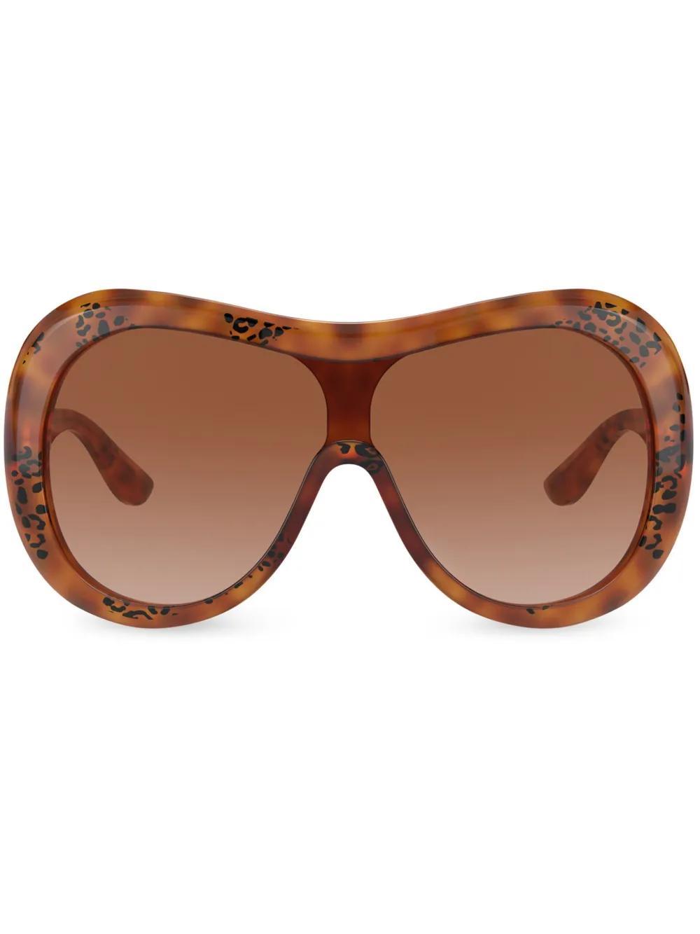 DOLCE & GABBANA Dna Oversize-frame Sunglasses In Brown Product Image