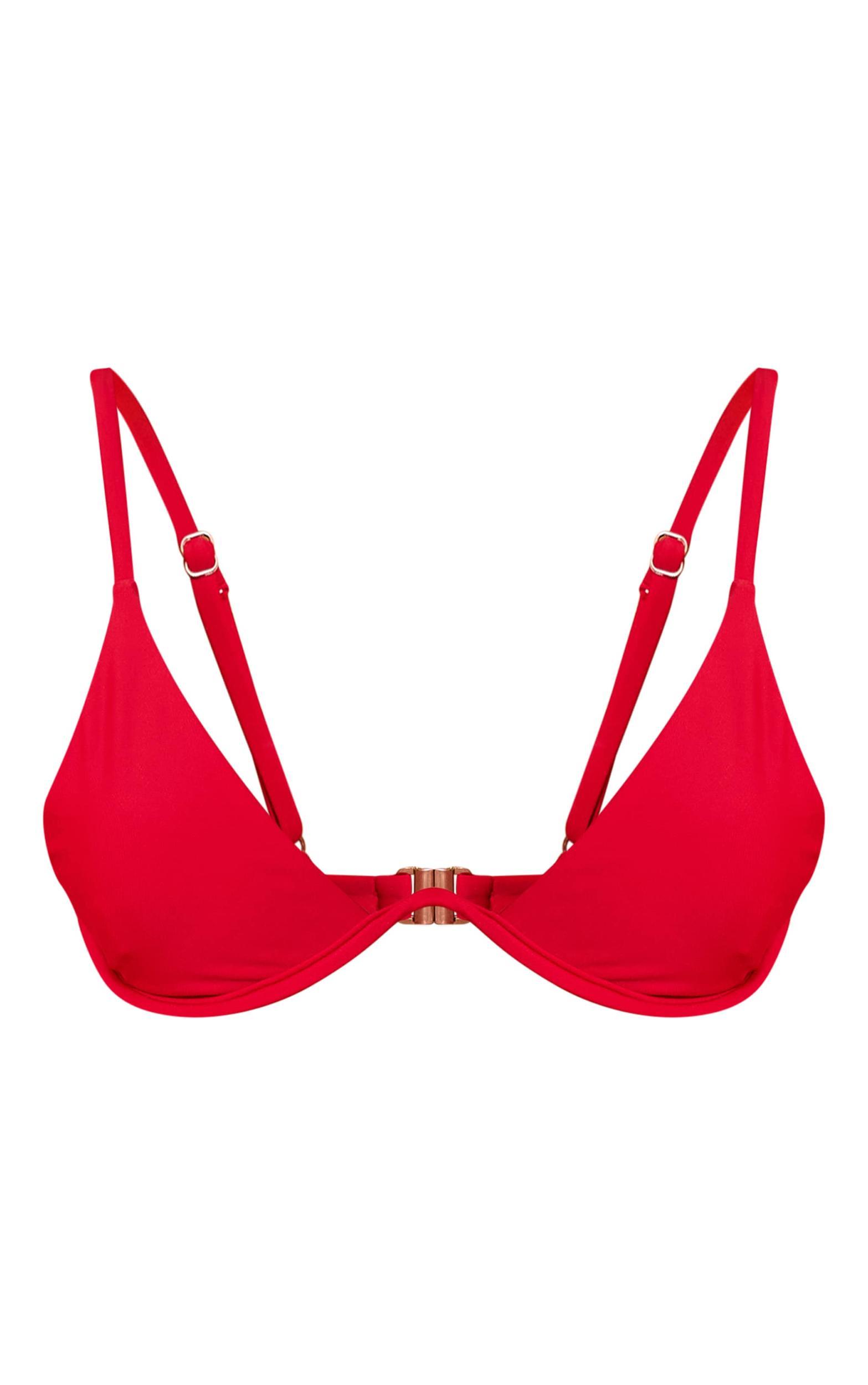 Deep Red Underwired High Apex Bikini Top Product Image