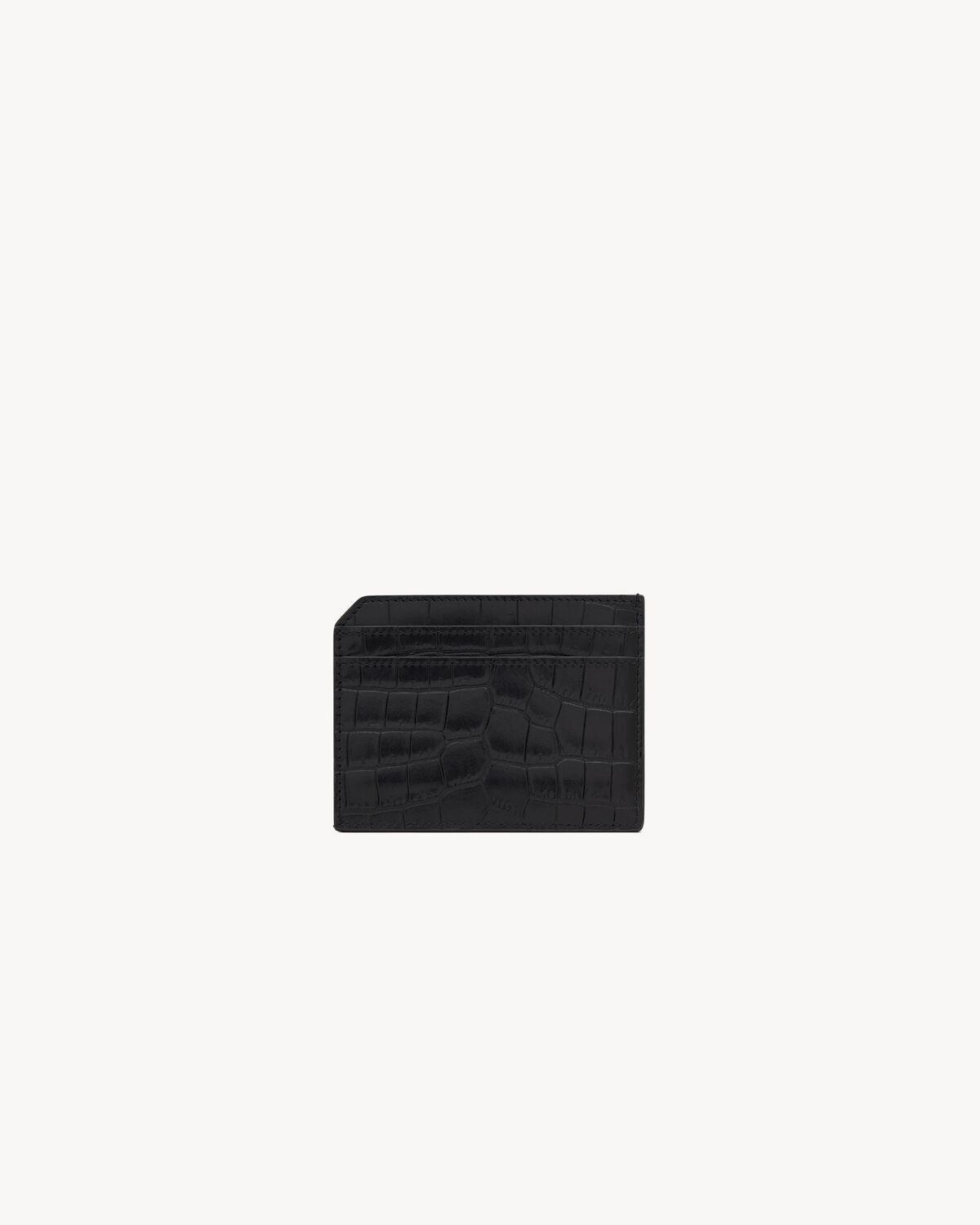 TINY CASSANDRE open card case in matte crocodile-embossed leather | Saint Laurent | YSL.com Product Image