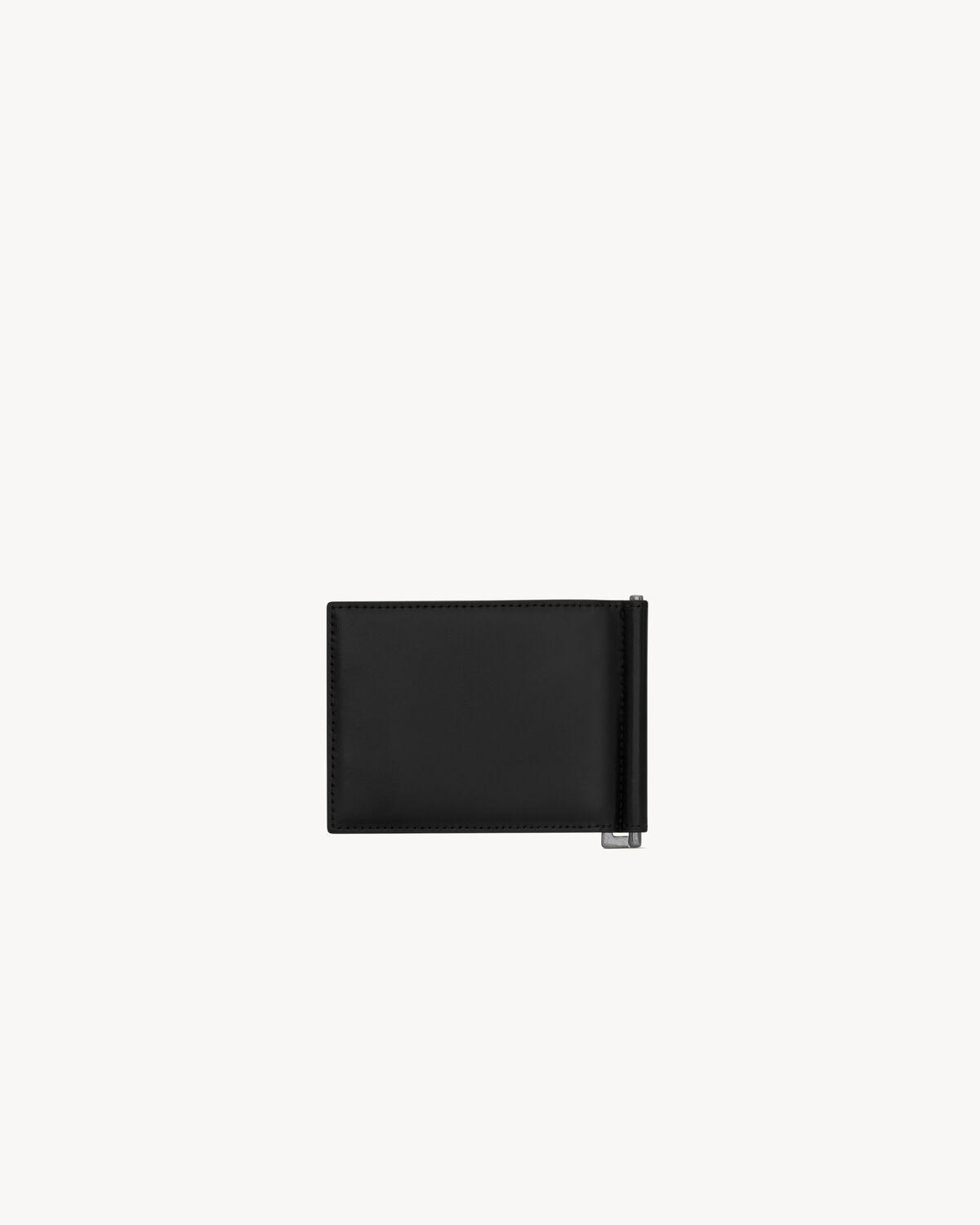 Saint Laurent Paris open card case in coated bark leather | Saint Laurent | YSL.com Product Image